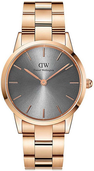  Shop Authentic Daniel Wellington Iconic Link Grey Dial Rose Gold Steel Strap Watch For Women - DW00100332 - Luxxuri