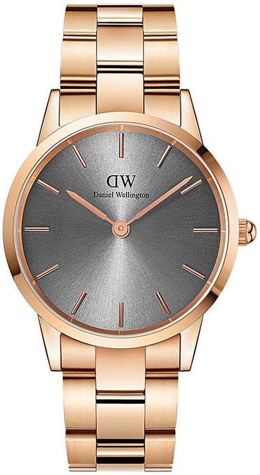  Shop Authentic Daniel Wellington Iconic Link Grey Dial Rose Gold Steel Strap Watch For Women - DW00100332 - Luxxuri