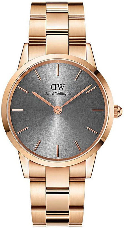  Shop Authentic Daniel Wellington Iconic Link Grey Dial Rose Gold Steel Strap Watch For Women - DW00100332 - Luxxuri