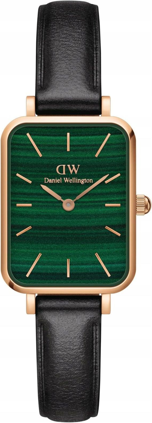  Shop Authentic Daniel Wellington Quadro Pressed Sheffield Green Dial Black Leather Strap Watch For Women - DW00100439 - Luxxuri
