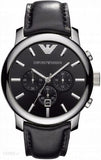  Shop Authentic Emporio Armani Classic Chronograph Black Dial Black Leather Strap Watch For Men - AR0431 - Luxxuri
