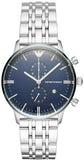  Shop Authentic Emporio Armani Gianni Chronograph Blue Dial Silver Steel Strap Watch For Men - AR80013 - Luxxuri