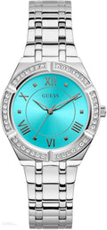  Shop Authentic Guess Cosmo Diamonds Turquoise Dial Silver Steel Strap Watch for Women - GW0033L7 - Luxxuri