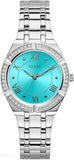  Shop Authentic Guess Cosmo Diamonds Turquoise Dial Silver Steel Strap Watch for Women - GW0033L7 - Luxxuri