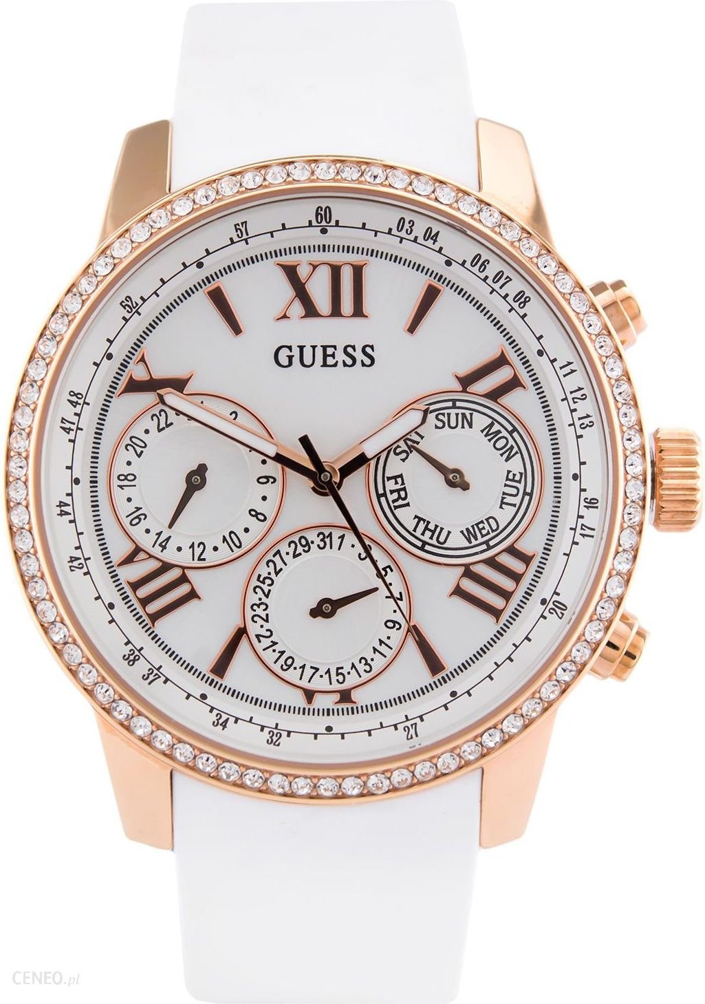  Shop Authentic Guess Sport White Dial White Rubber Strap Watch For Women - W0616L1 - Luxxuri