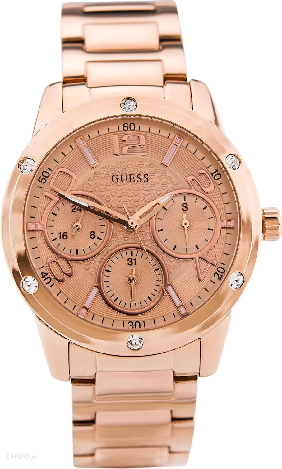 Shop Authentic Guess Studio Rose Gold Dial Rose Gold Steel Strap Watch For Women - W0778L3 - Luxxuri