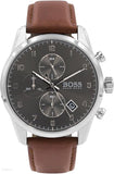  Shop Authentic Hugo Boss Skymaster Grey Dial Brown Leather Strap Watch for Men - 1513787 - Luxxuri