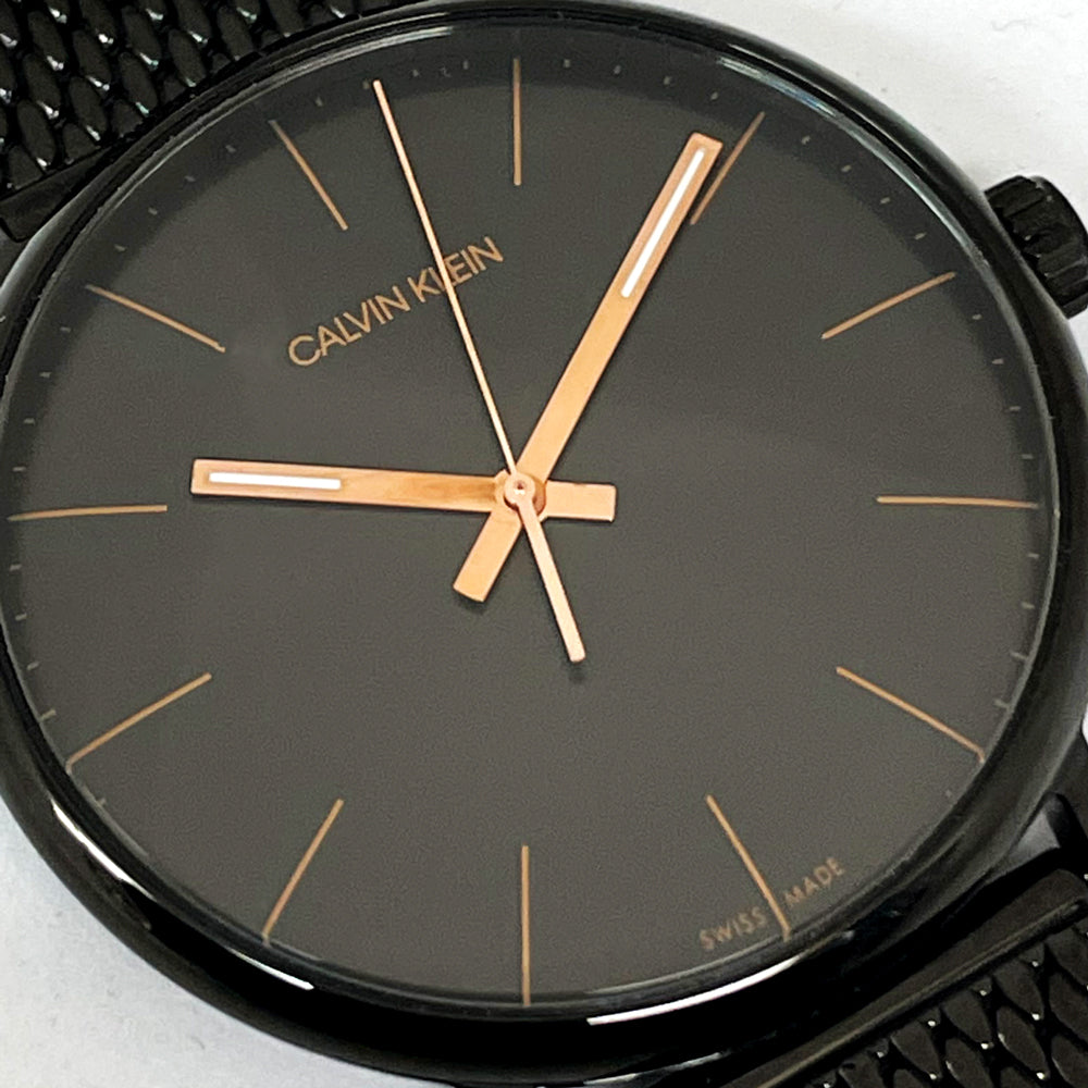  Shop Authentic Calvin Klein High Noon Quartz Black Dial Black Mesh Bracelet Watch for Men - K8M21421 - Luxxuri
