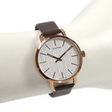  Shop Authentic Calvin Klein Even White Dial Brown Leather Strap Watch for Women - K7B236G6 - Luxxuri
