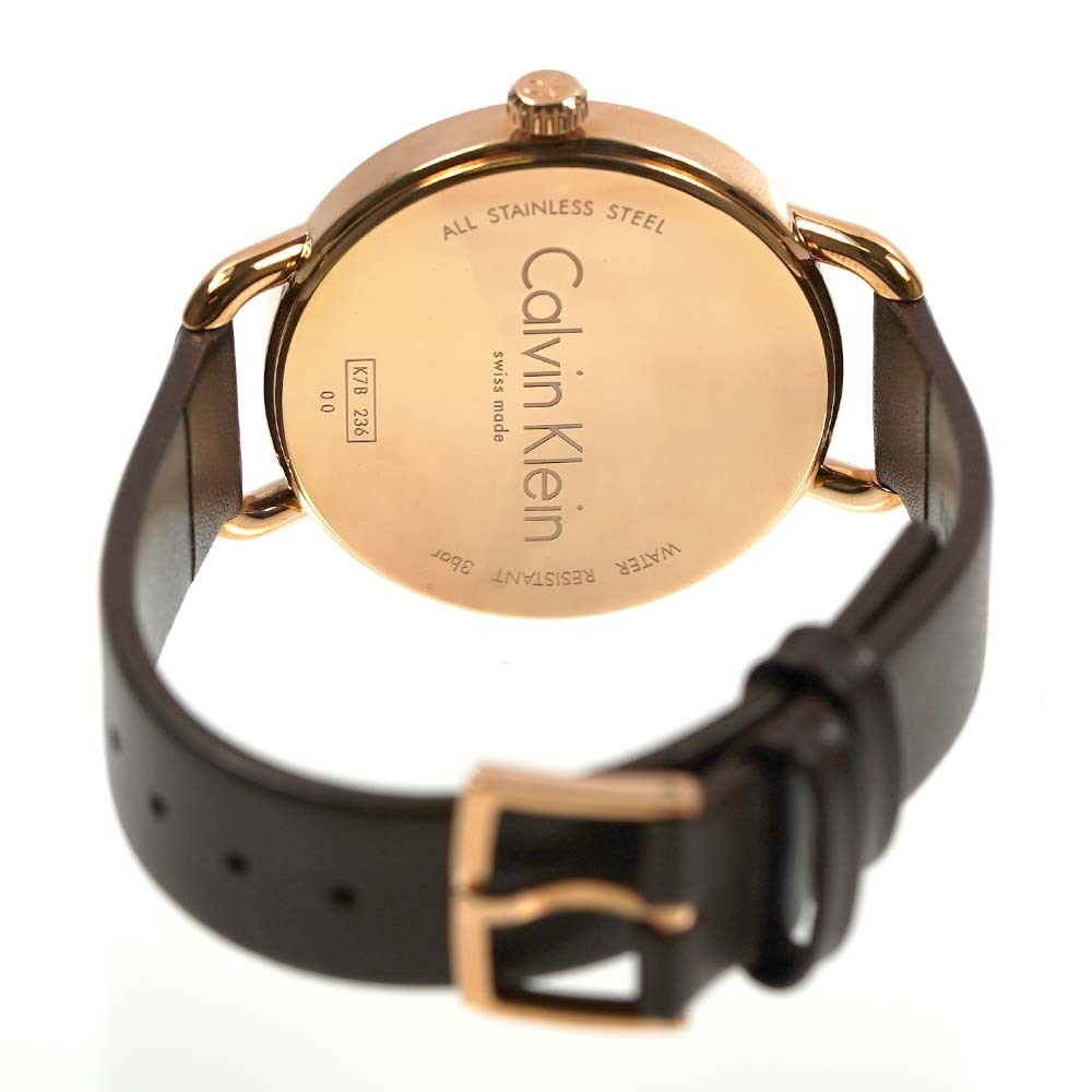  Shop Authentic Calvin Klein Even Grey Dial Brown Leather Strap Watch for Women - K7B236G3 - Luxxuri