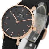  Shop Authentic Daniel Wellington Petite Cornwall Black Dial Black Nylon Strap Watch for Women - DW00100247 - Luxxuri