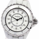  Shop Authentic Chanel J12 Diamonds Ceramic White Dial White Steel Strap Watch for Women - J12 H1628 - Luxxuri