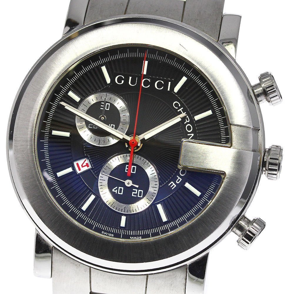  Shop Authentic Gucci G Chrono Black Dial Silver Steel Strap Watch For Men - YA101309 - Luxxuri