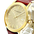  Shop Authentic Burberry The City Gold Dial Orange Leather Strap Watch for Women - BU9017 - Luxxuri