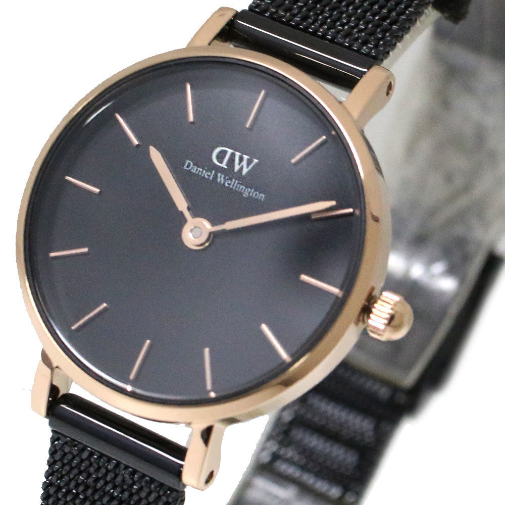  Shop Authentic Daniel Wellington Classic Petite Pressed Ashfield Black Dial Black Mesh Bracelet Watch For Women - DW00100441 - Luxxuri