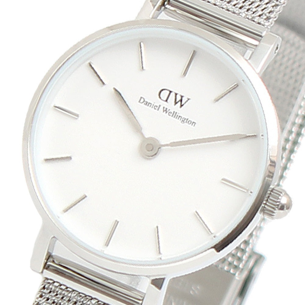  Shop Authentic Daniel Wellington Classic Petite Sterling White Dial Silver Mesh Bracelet Watch for Women - DW00100442 - Luxxuri