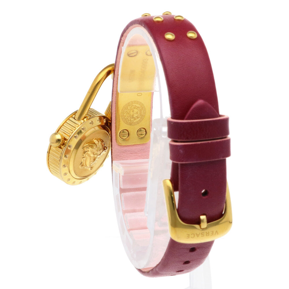  Shop Authentic Versace Medusa Lock Icon Gold Dial Red Leather Strap Watch for Women - VEDW00319 - Luxxuri