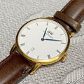  Shop Authentic Daniel Wellington Dapper Bristol White Dial Brown Leather Strap Watch For Women - DW00100094 - Luxxuri