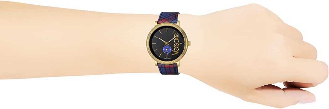  Shop Authentic Versace V-Circle The Clans Edition Black Dial Red & Blue Leather Strap Watch for Women - VEBQ00218 - Luxxuri