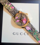  Shop Authentic Gucci G Timeless Floral Brown Dial Brown Leather Strap Watch For Women - YA1264038 - Luxxuri