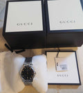  Shop Authentic Gucci G Timeless Black Dial Silver Steel Strap Watch For Women - YA1264029 - Luxxuri