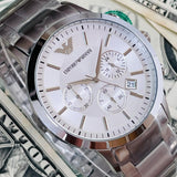  Shop Authentic Emporio Armani Renato Chronograph Cream Dial Silver Steel Strap Watch For Men - AR2458 - Luxxuri