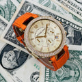  Shop Authentic Michael Kors Parker Champagne Dial Orange Leather Strap Watch for Women - MK2279 - Luxxuri