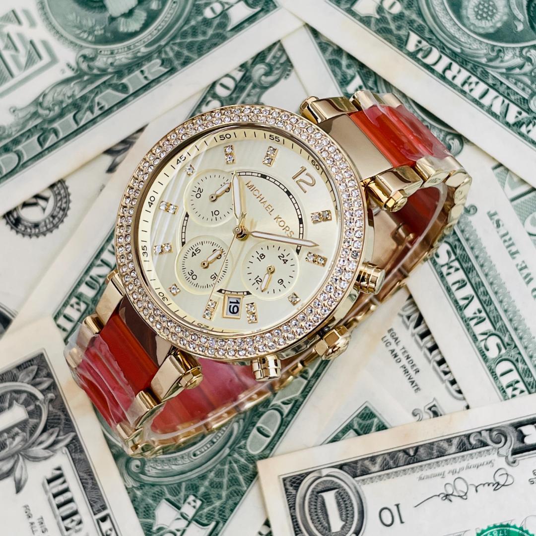  Shop Authentic Michael Kors Parker Gold Dial Two Tone Steel Strap Watch for Women - MK6139 - Luxxuri