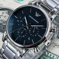  Shop Authentic Emporio Armani Chronograph Black Dial Silver Steel Strap Watch For Men - AR1853 - Luxxuri