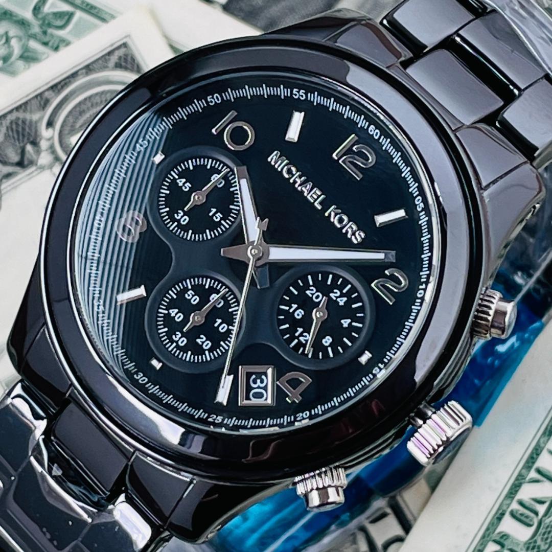  Shop Authentic Michael Kors Runway Black Ceramic Dial Black Steel Strap Watch for Women - MK5162 - Luxxuri