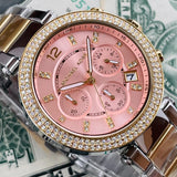  Shop Authentic Michael Kors Parker Pink Dial Two Tone Steel Strap Watch for Women - MK6140 - Luxxuri