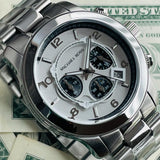  Shop Authentic Michael Kors Runway Chronograph Silver Dial Silver Steel Strap Watch for Men - MK8060 - Luxxuri