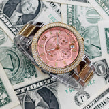  Shop Authentic Michael Kors Parker Pink Dial Two Tone Steel Strap Watch for Women - MK6140 - Luxxuri