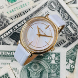  Shop Authentic Michael Kors Cinthia Mother of Pearl Dial White Leather Strap Watch for Women - MK2662 - Luxxuri