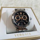  Shop Authentic Versace Aion Chronograph Black Dial Silver Steel Strap Watch For Men - VE1D01019 - Luxxuri