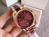  Shop Authentic Michael Kors Bradshaw Burgundy Dial Two Tone Steel Strap Watch for Women - MK6270 - Luxxuri