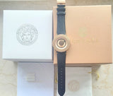  Shop Authentic Versace V Metal Icon Black Dial Black Leather Strap Watch For Men - VQL020015 - Luxxuri