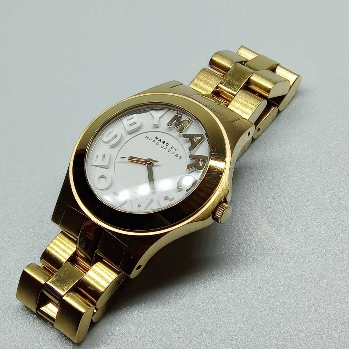  Shop Authentic Marc Jacobs Rivera White Dial Gold Steel Strap Watch for Women - MBM3134 - Luxxuri