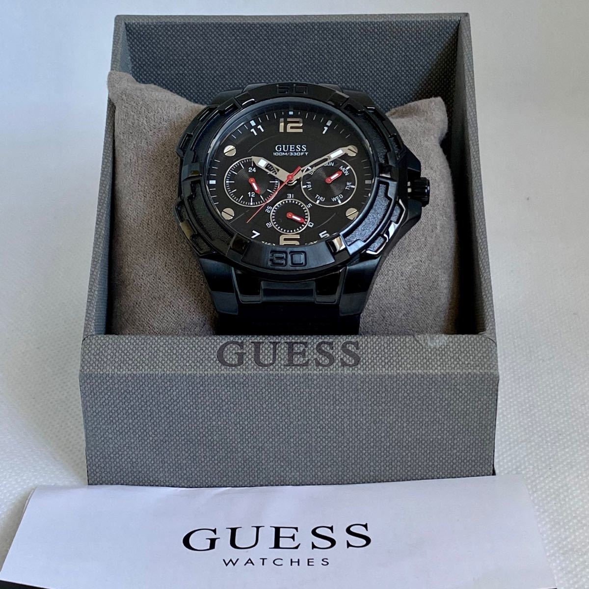  Shop Authentic Guess Genesis Quartz Black Dial Black Silicone Strap Watch For Men - W1254G2 - Luxxuri