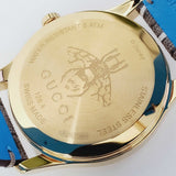 Shop Authentic Gucci G Timeless Disney Donald Duck Brown Dial Brown Leather Strap Watch For Women - YA1264167 - Luxxuri