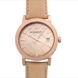  Shop Authentic Burberry The City Beige Dial Brown Leather Strap Watch for Women - BU9014 - Luxxuri