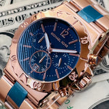  Shop Authentic Michael Kors Bel Aire Blue Dial Rose Gold Steel Strap Watch for Women - MK5410 - Luxxuri