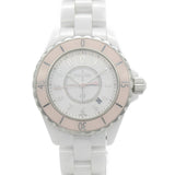  Shop Authentic Chanel J12 Quartz Diamonds Pink Dial White Steel Strap Watch for Women - J12 H5513 - Luxxuri