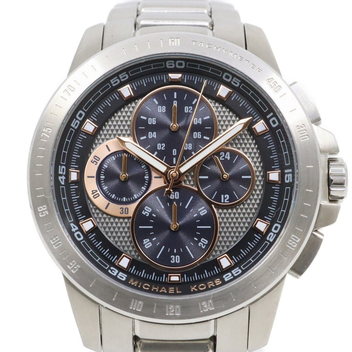 Michael Kors Ryker Chronograph Black Dial Silver Steel Strap Watch For Men - MK8528