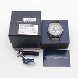  Shop Authentic Tommy Hilfiger Spencer Skeleton Black Dial Silver Mesh Bracelet Watch for Men - 1791643 - Luxxuri