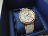  Shop Authentic Swarovski Citra Sphere Chrono White Dial White Leather Strap Watch for Women - 5080602 - Luxxuri