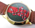  Shop Authentic Gucci Le Marche Des Merveilles Green and Red Dial Brown Leather Strap Unisex Watch - YA1264012 - Luxxuri