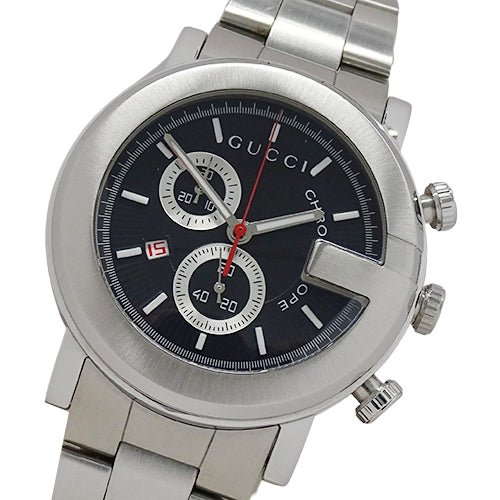 Shop Authentic Gucci G Chrono Black Dial Silver Steel Strap Watch For Men - YA101309 - Luxxuri