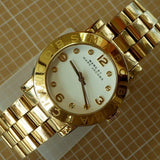 Shop Authentic Marc Jacobs Amy White Dial Gold Steel Strap Watch for Women - MBM3056 - Luxxuri
