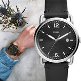  Shop Authentic Fossil The Commuter Black Dial Black Leather Strap Watch for Men - FS5406 - Luxxuri